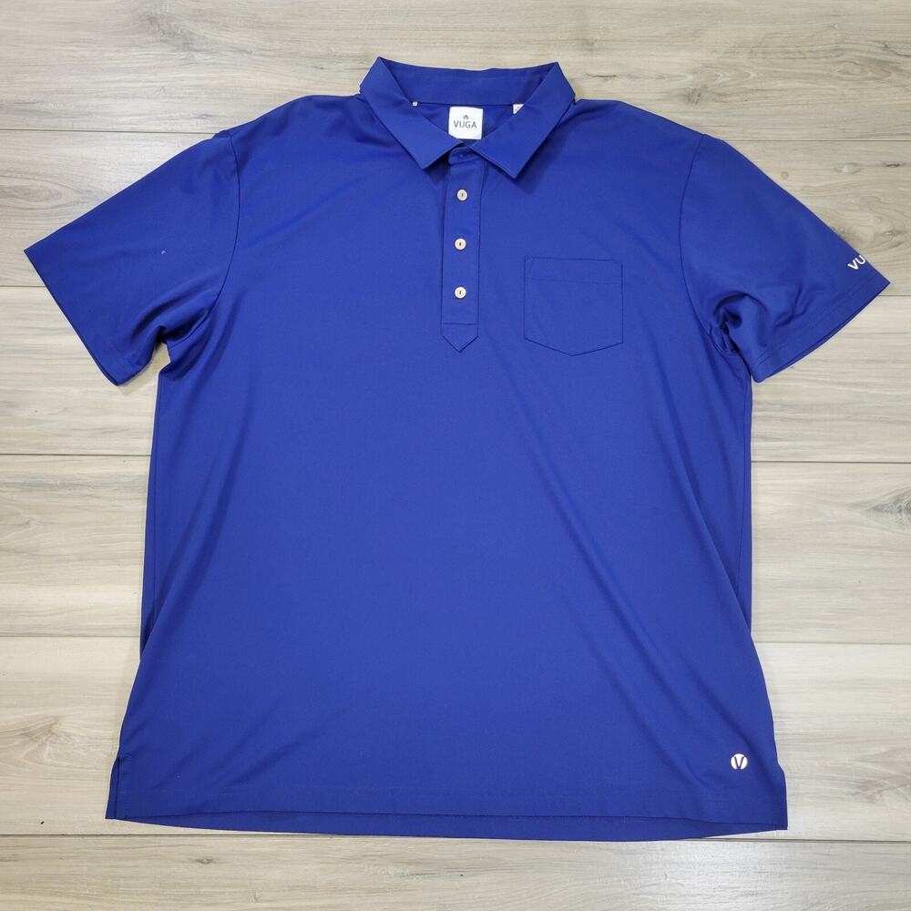 Vuga Polo Shirt Men's 2XL Blue 4 Button
